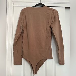 Abercrombie and Fitch Seamless long sleeve bodysuit light brown L NWT
